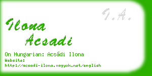 ilona acsadi business card