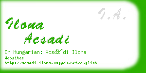 ilona acsadi business card